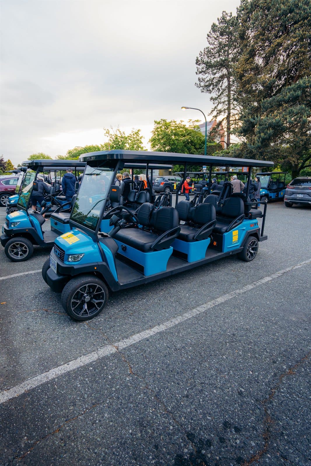 HeyYa carts lined up on a Vancouver street